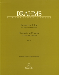 Brahms Concerto D Op77 Violin & Piano Reduction Sheet Music Songbook