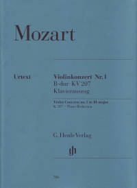 Mozart Violin Concerto No 1 Bb K207 Violin & Pf Sheet Music Songbook
