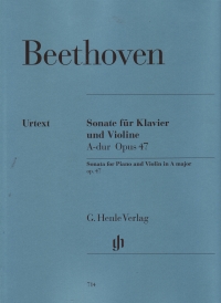 Beethoven Violin Sonata A Op47 Kreutzer Sonata Sheet Music Songbook