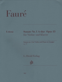 Faure Sonata No 1 A Op13 Violin & Piano Sheet Music Songbook