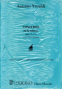 Vivaldi Concerto In A Minor Op 3 No 6 Violin & Pf Sheet Music Songbook