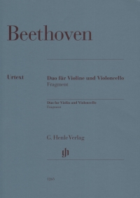 Beethoven Duo For Violin & Cello Fragment Sheet Music Songbook