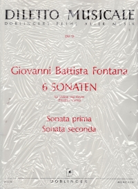 Fontana 6 Sonatas Band 1 Violin (recorder) & Bc Sheet Music Songbook