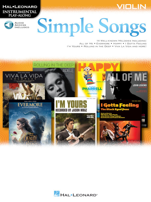 Simple Songs Instrumental Play Along Violin + Onli Sheet Music Songbook