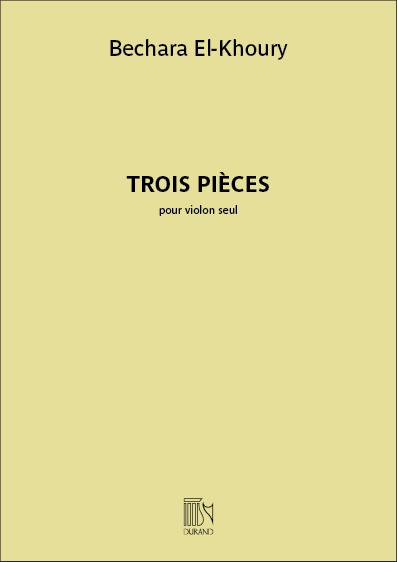 El-khoury Trois Pices Pour Violon Seul Sheet Music Songbook