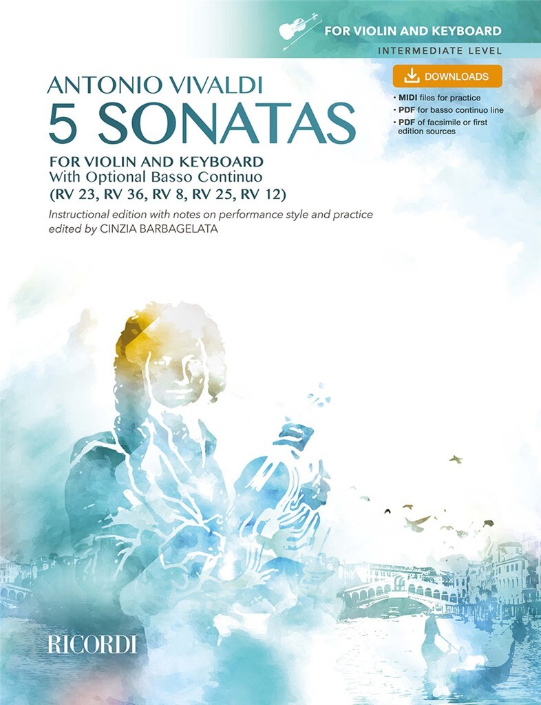 Vivaldi 5 Sonatas For Violin And Keyboard + Online Sheet Music Songbook