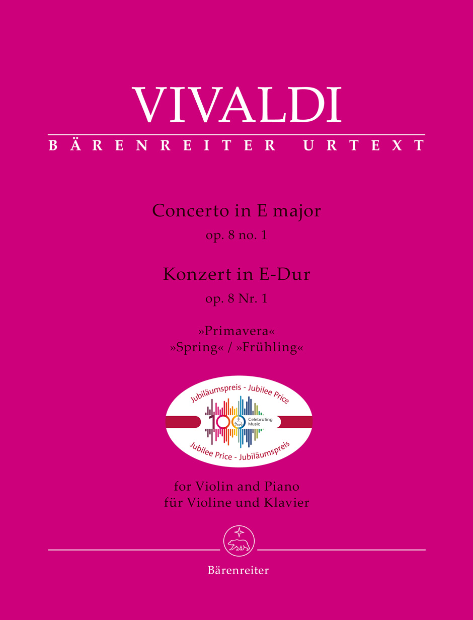 Vivaldi Concerto In E Major Op8/1 Spring Vln & Pf Sheet Music Songbook