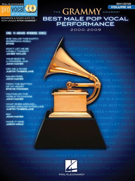 Pro Vocal 60 Grammy Awards Best Male Pop 2000-2009 Sheet Music Songbook