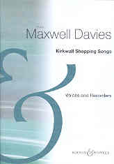 Maxwell Davies Kirkwall Shopping Songs Voice&recor Sheet Music Songbook