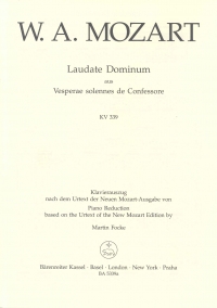 Mozart Laudate Dominum F K339 Vocal Score Sheet Music Songbook