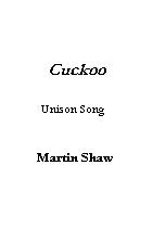 Cuckoo Shaw Unison Sheet Music Songbook