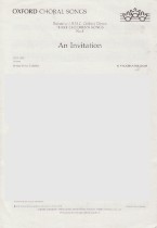 An Invitation (3 Childrens Songs) Vaughan Williams Sheet Music Songbook