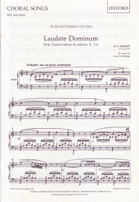 Laudate Dominum (from K339) Mozart/lethbridge Ssa Sheet Music Songbook