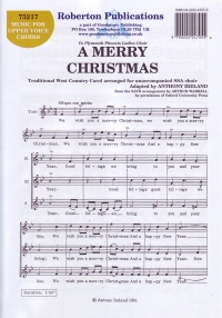 Merry Christmas Warrell/ireland Ssa Sheet Music Songbook