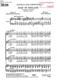 Rose Of England Novello/hassall Ttbb Sheet Music Songbook
