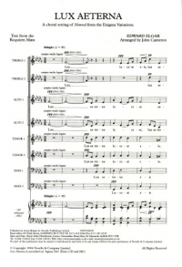 Lux Aeterna Elgar Ssaattbb Sheet Music Songbook