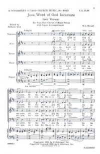 Ave Verum Corpus Mozart Satb & Organ Sheet Music Songbook