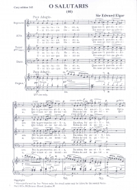 O Salutaris In F Elgar Satb Sheet Music Songbook