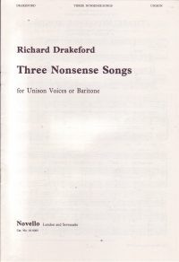 3 Nonsense Songs Unison Drakeford Sheet Music Songbook