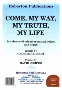 Come My Way My Truth My Life Cooper Unison Sheet Music Songbook