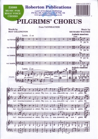 Pilgrims Chorus Wagner (tannhauser) For Choir Sheet Music Songbook
