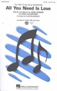 All You Need Is Love The Beatles Satb Min 5 Sheet Music Songbook