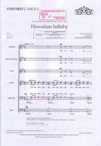 Hawaiian Lullaby Sargent Satb Sheet Music Songbook