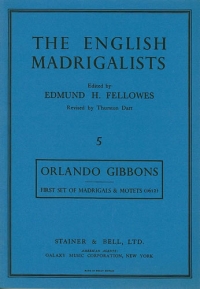 Gibbons Madrigals And Motets For Five Parts 1612 Sheet Music Songbook