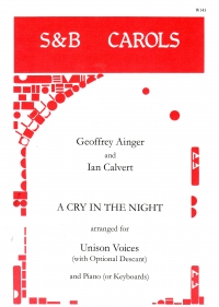 Cry In The Night Calvert Unison & Piano Sheet Music Songbook