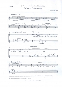 Rutter Musica Dei Donum Flute Part Sheet Music Songbook