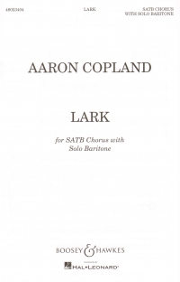 Lark Copland Satb With Solo Baritone & Piano Sheet Music Songbook