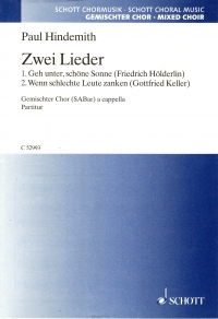 2 Lieder Hindemith Sabar A Cappella Min Sale 20 Sheet Music Songbook
