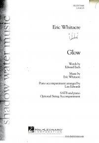 Glow Whitacre Satb Sheet Music Songbook