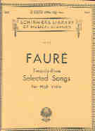 Faure 25 Selected Songs High Voice Sheet Music Songbook
