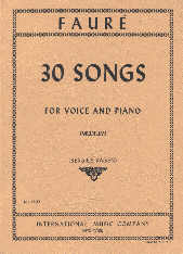 Faure 30 Songs Medium Voice Sheet Music Songbook