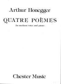 Honegger Quatre Poemes Medium Voice & Piano Sheet Music Songbook