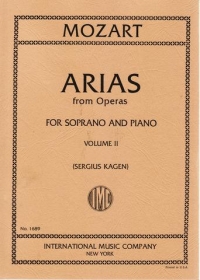 Mozart Arias From Operas (40) Vol 2 Soprano Sheet Music Songbook