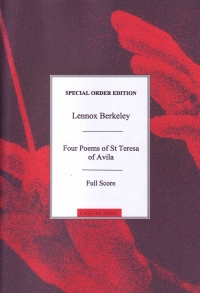 Berkeley Four Poems By St Teresa Of Avila Sheet Music Songbook