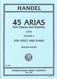 Handel 45 Arias From Operas & Oratorios Vol 2 Low Sheet Music Songbook