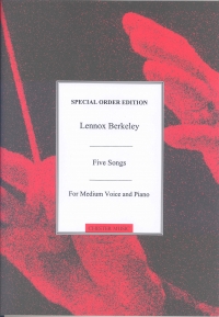 Berkeley Five Songs Op26 (de La Mare) Med Voice Sheet Music Songbook