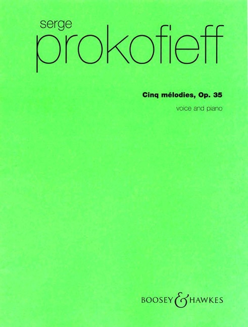 Prokofiev Cinq Melodies Op35 Voice & Piano Sheet Music Songbook