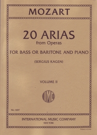 Mozart Arias (20) Vol 2 Bass Or Baritone Voice Sheet Music Songbook