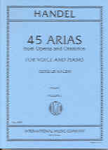 Handel 45 Arias From Operas & Oratorios Vol 1 High Sheet Music Songbook