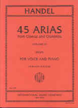 Handel 45 Arias From Operas & Oratorios Vol 3 High Sheet Music Songbook