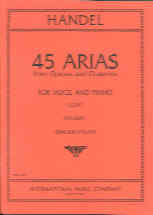 Handel 45 Arias From Operas & Oratorios Vol 1 Low Sheet Music Songbook