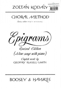 Kodaly Epigrams Sheet Music Songbook