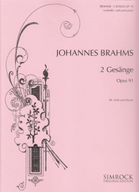 Brahms 2 Songs Op91 Alto Viola & Piano Sheet Music Songbook