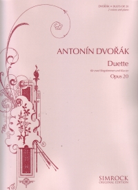 Dvorak Duette Op20 2 Voices & Piano Sheet Music Songbook