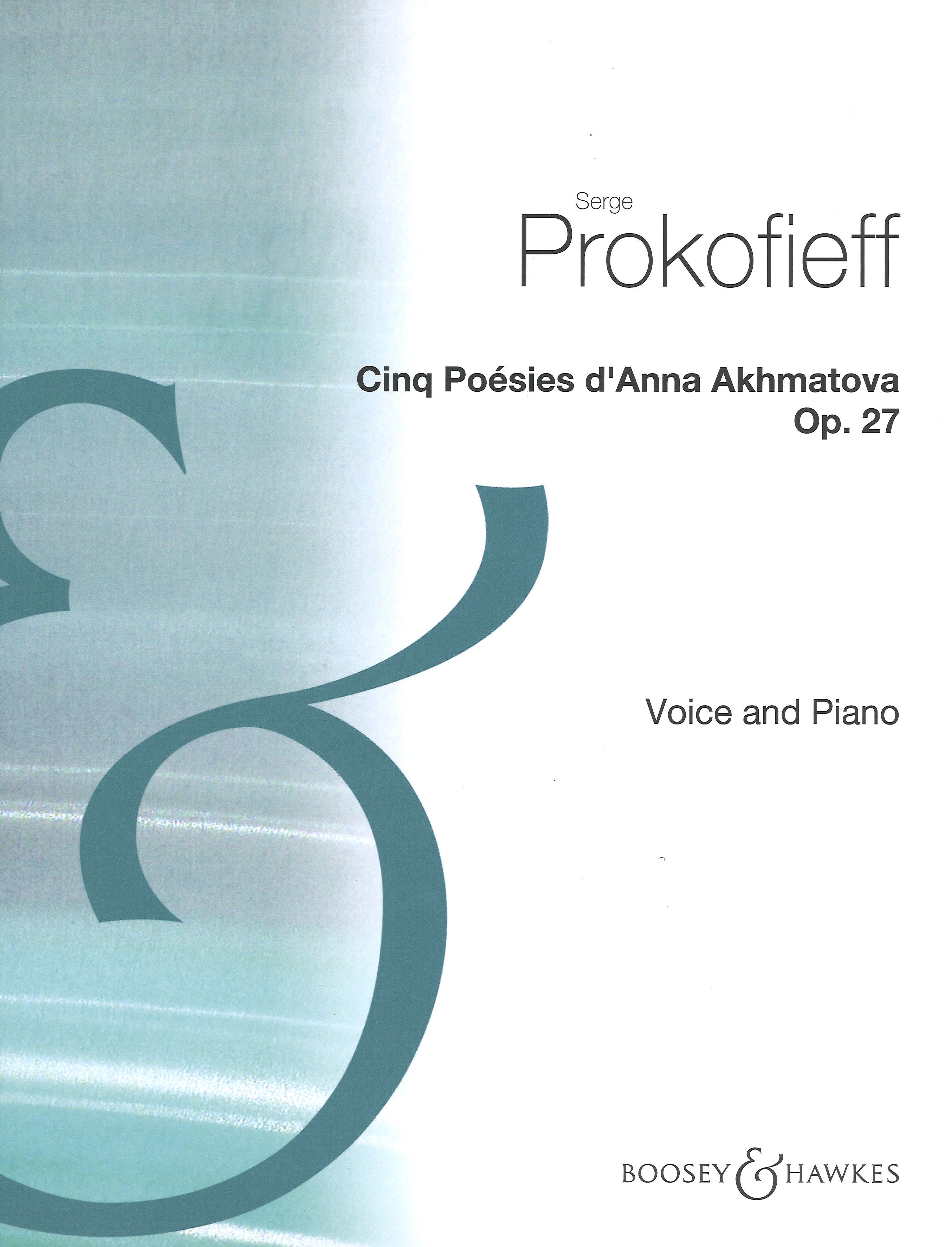 Prokofiev Cinq Poesies Danna Akhma Op27 Vce & Pf Sheet Music Songbook