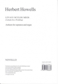 Howells Levavi Oculos Meos (aubade For A Wedding) Sheet Music Songbook